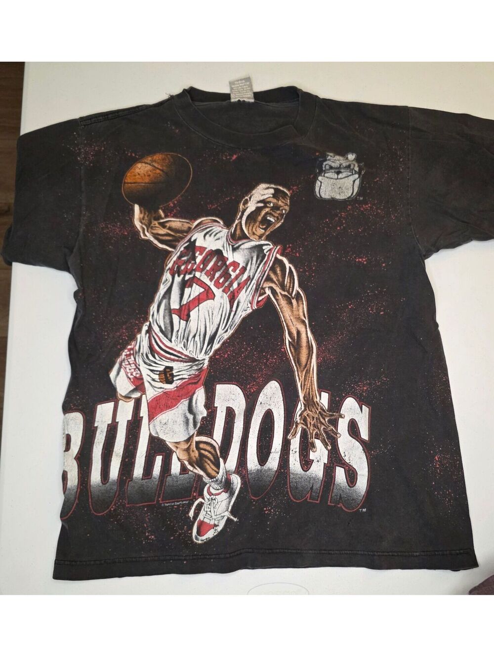 90s American Thunder Georgia Bulldogs AOP Tee